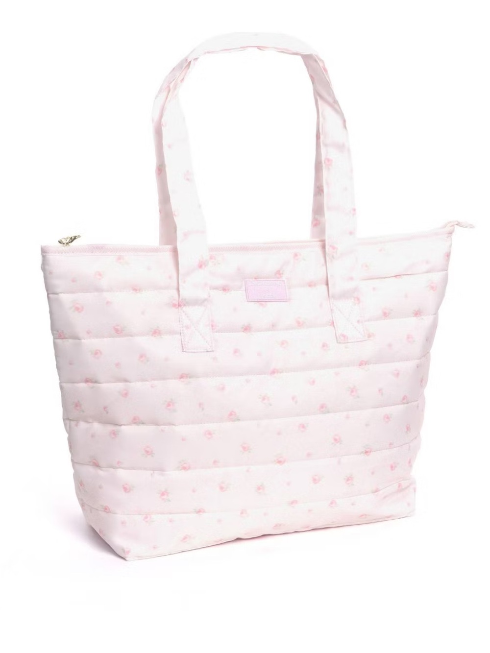 LoveShackFancy  Yoobi Blooming Heirloom Ditsy Quilted Tote Bag Ballet Bloom